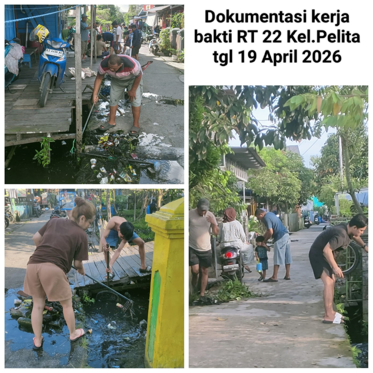 kerja bakti di rt 22 kel pelita kec smd ilir