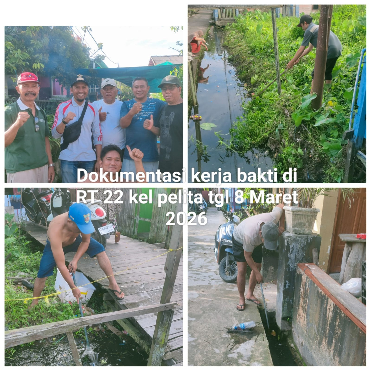 kerja bakti/gotong royong di rt 22 kelurahan pelita
