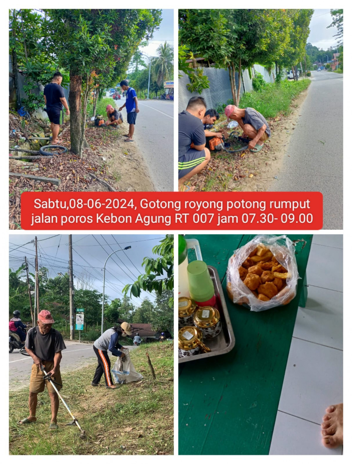 potong rumput jalan poros kebon Agung RT 007