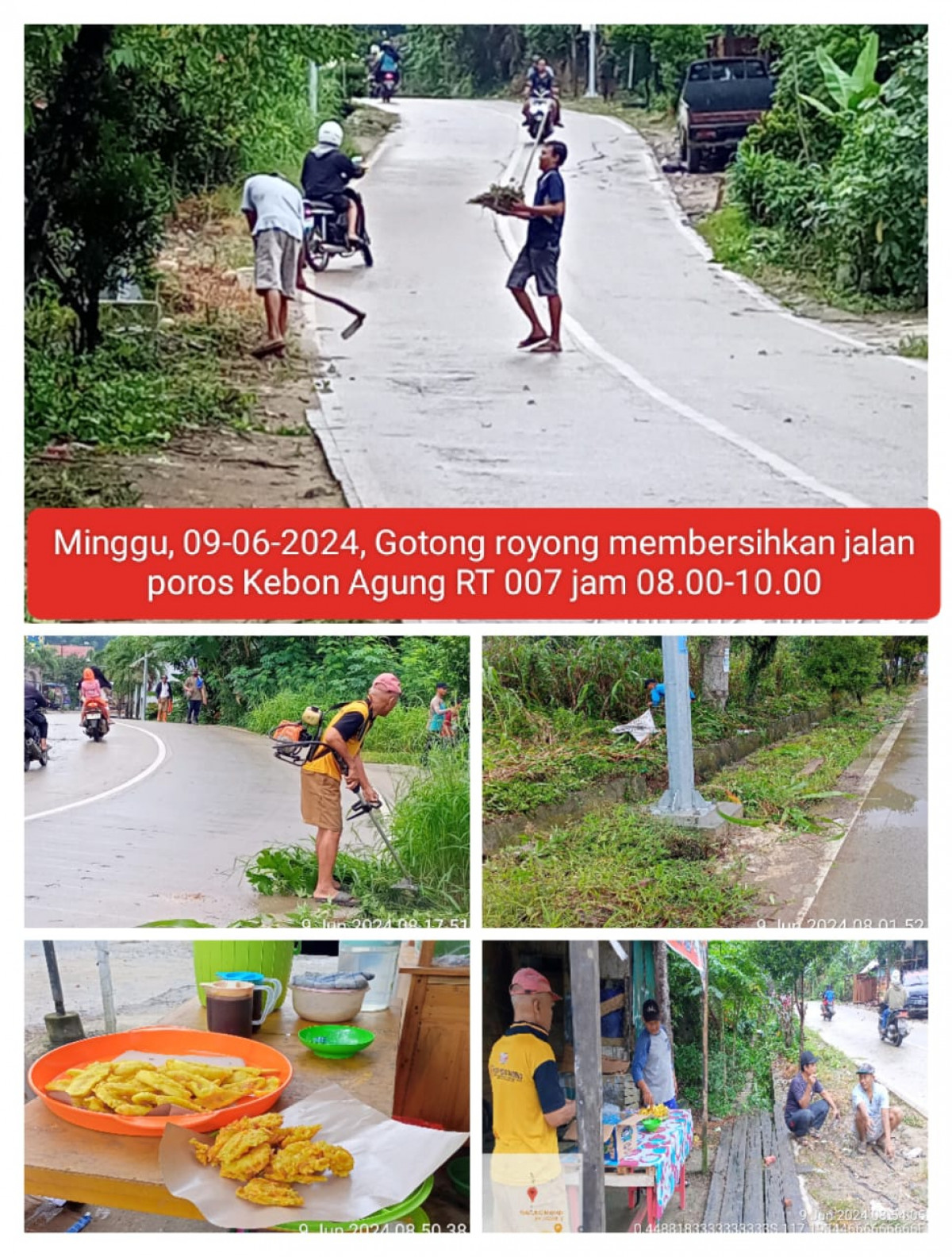 gotong royong jalan poros kebon agung rt 007