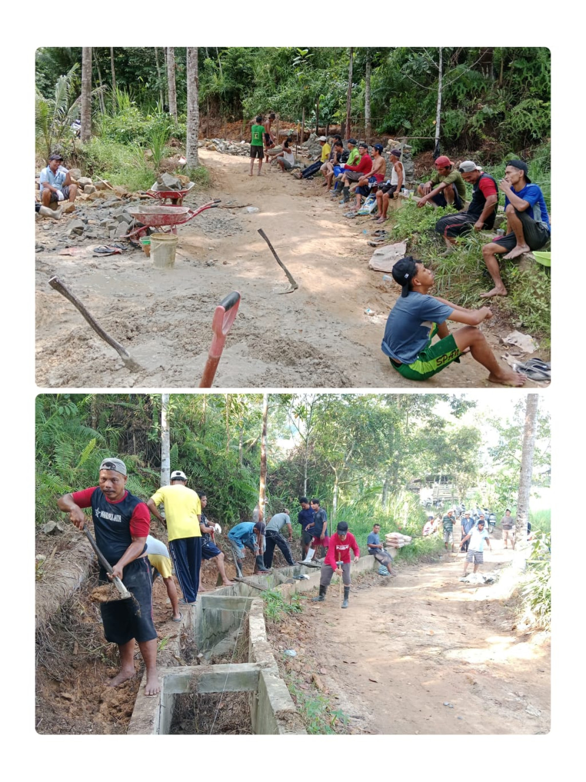 Gotong royong pembuatan turap makam, dana Probebaya 2024