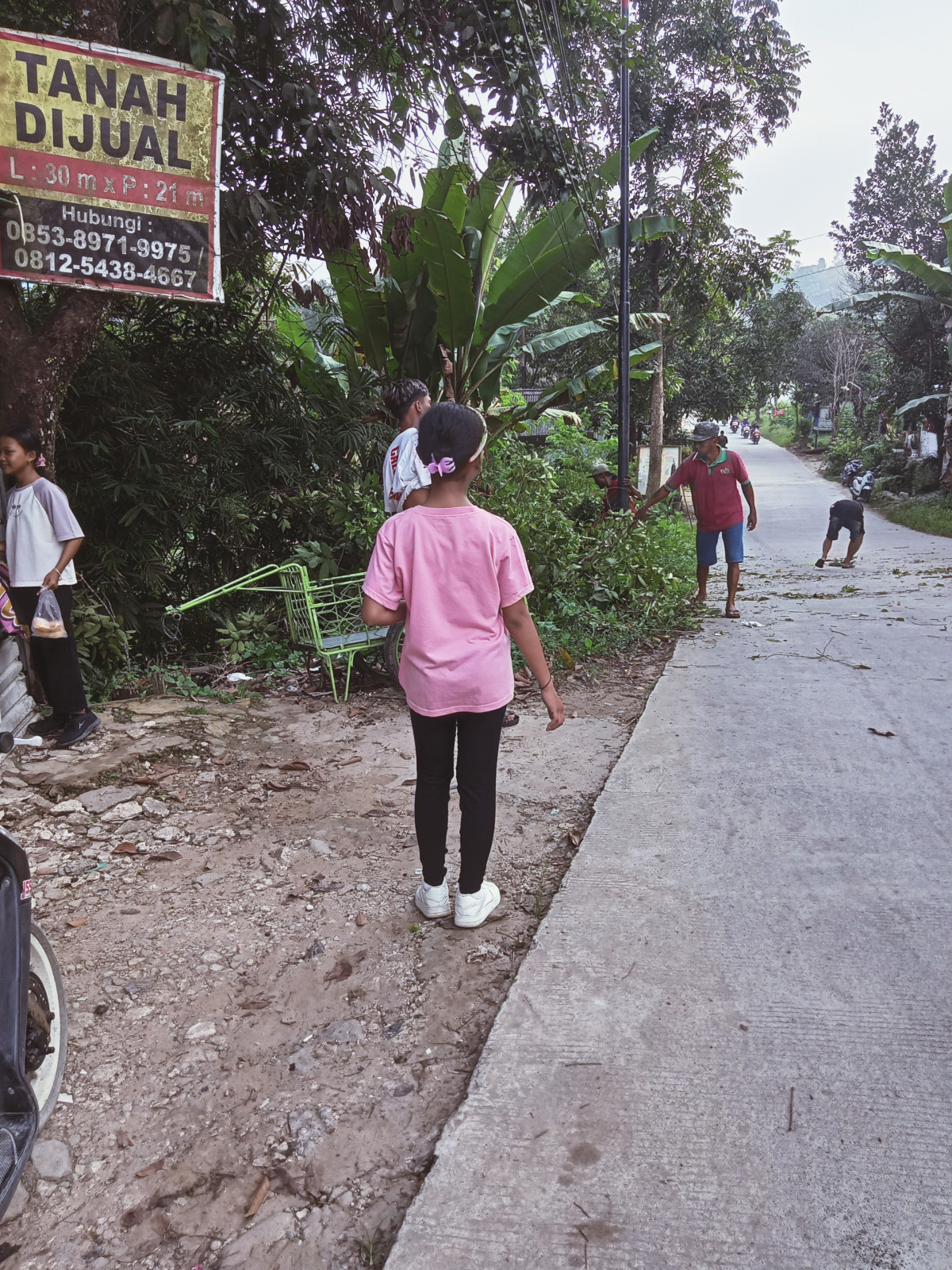 Gotong royong bulanan bersih lingkungan.pemangkasan pohon