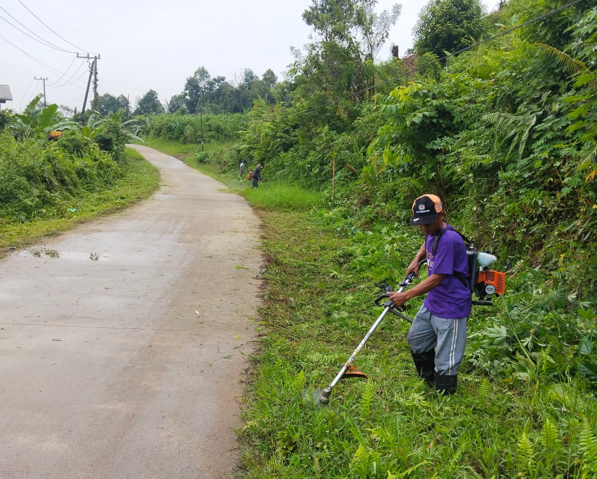 Pembersihan rumput sisi jalan