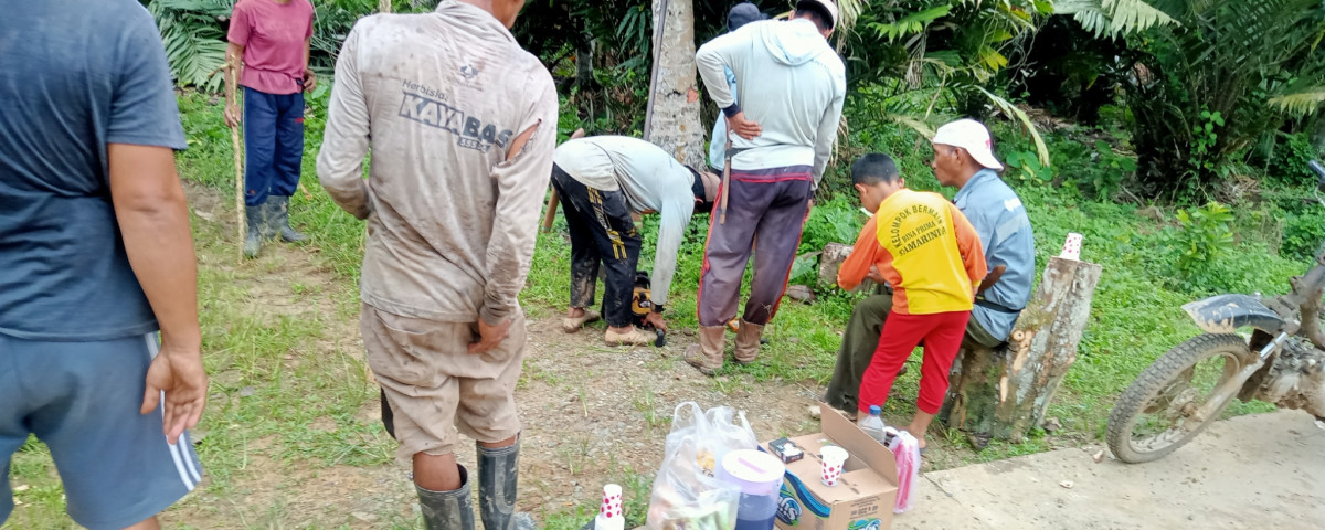 Penebangan pohon untuk pelebaran jln di gg.usaha taniusaha tahi