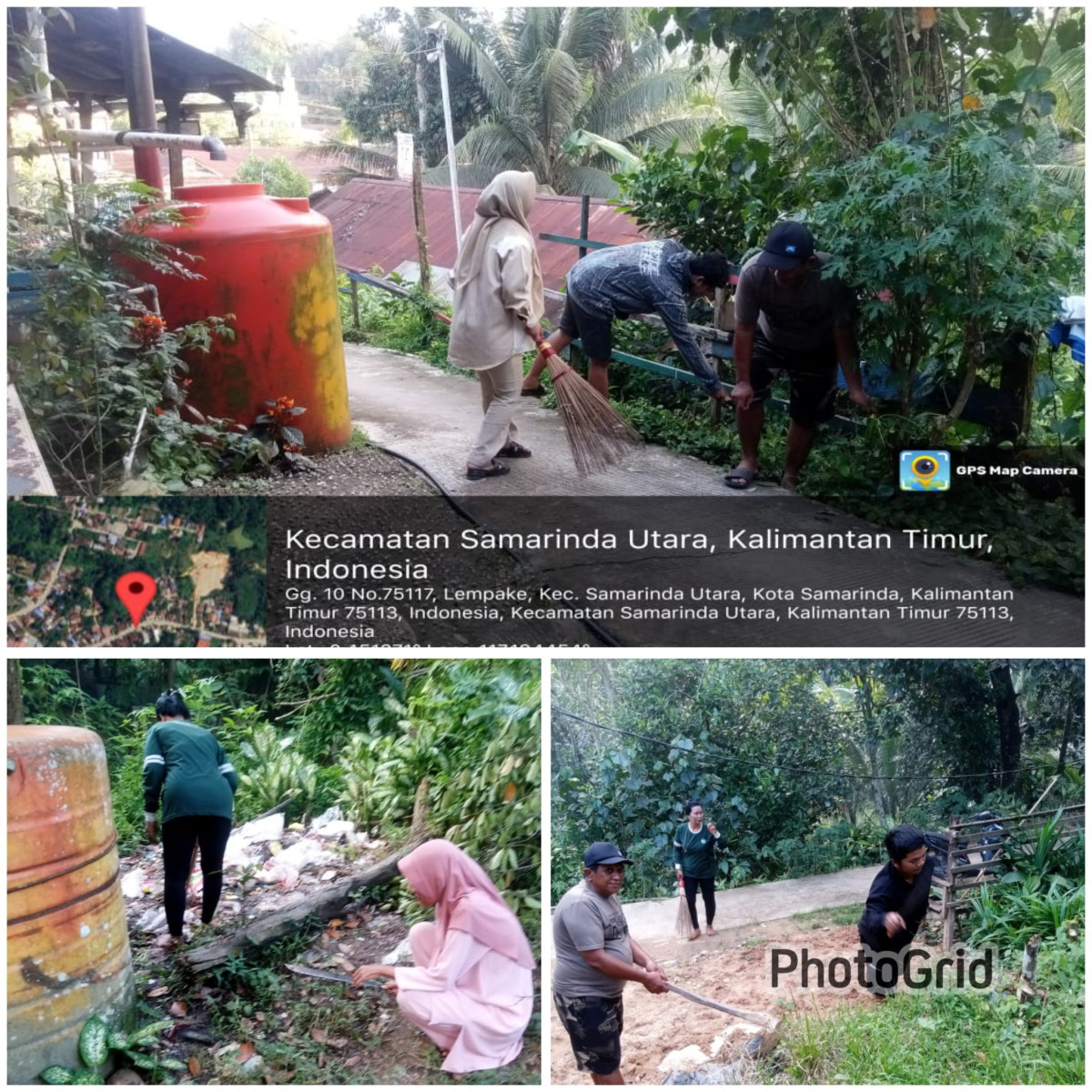 Kerja bakti pembersihan tanah di gang 9