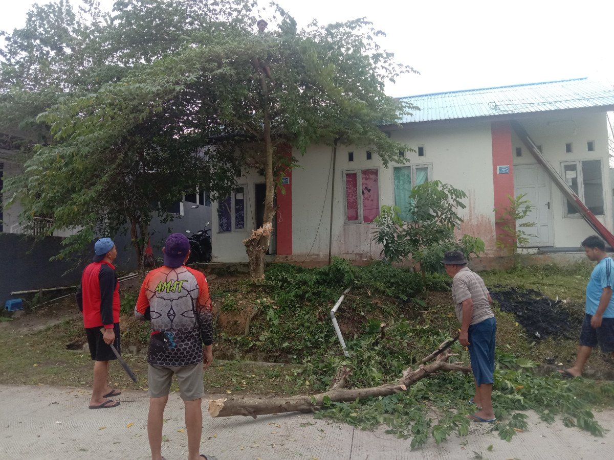 Memungut sampah plastik, pembersihan parit dan Bandan jalan