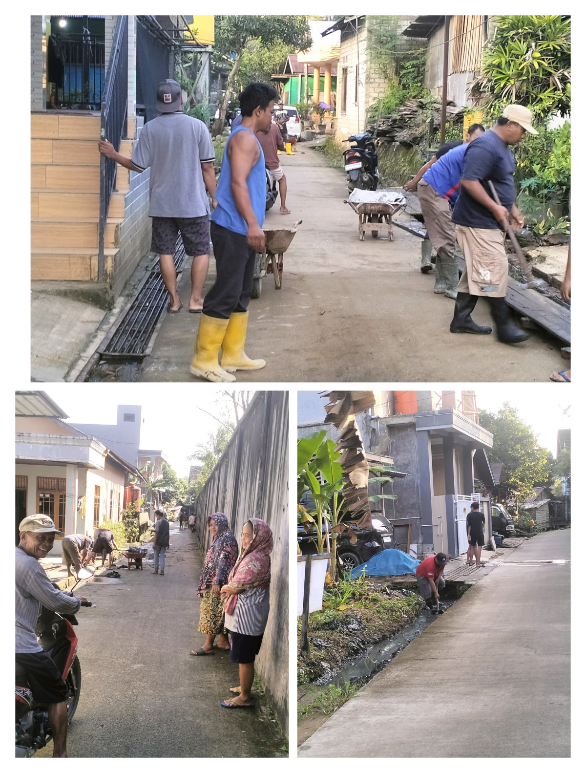 Pembersihan drainase gg kita rt 05 yang sumbat akibat pasir.
