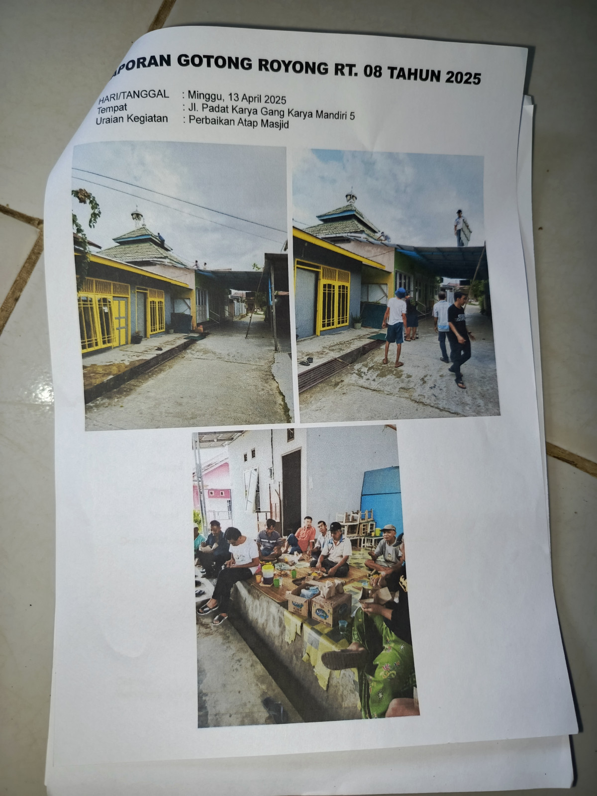 MEMPERBAIKI & MENGGANTI ATAP MASJID