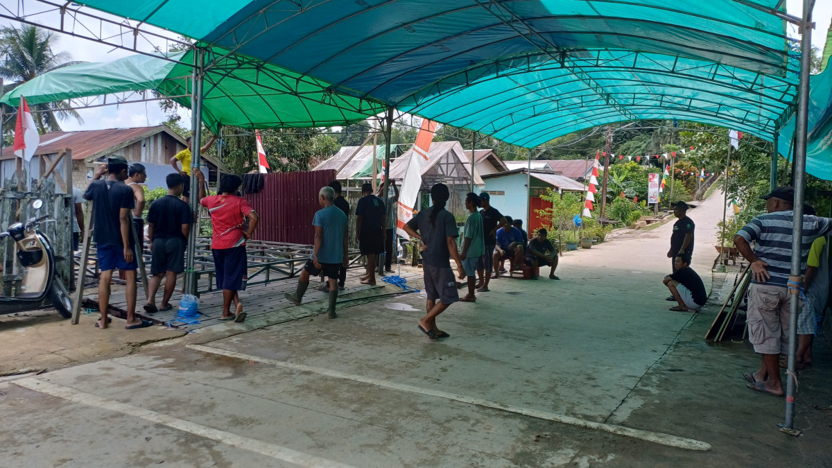 Pasang tenda pengajian maulif