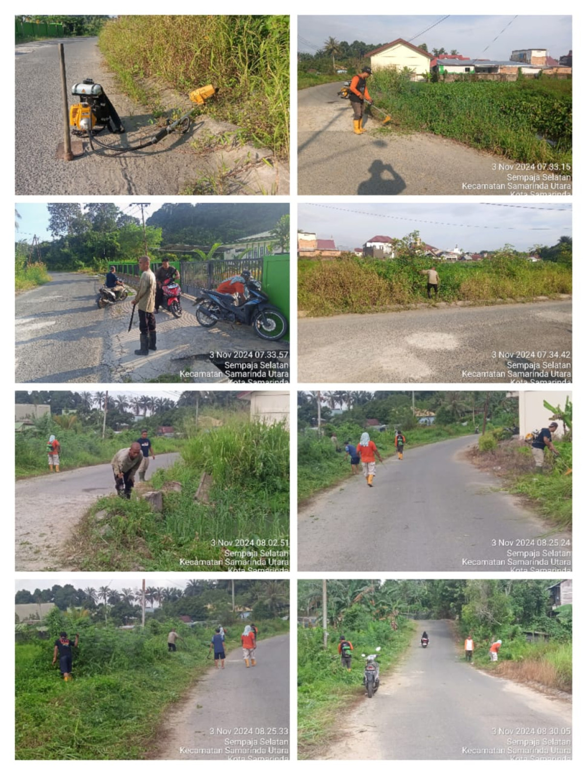 Kerja bakti di jalan poros Thoyib Hadiwijaya