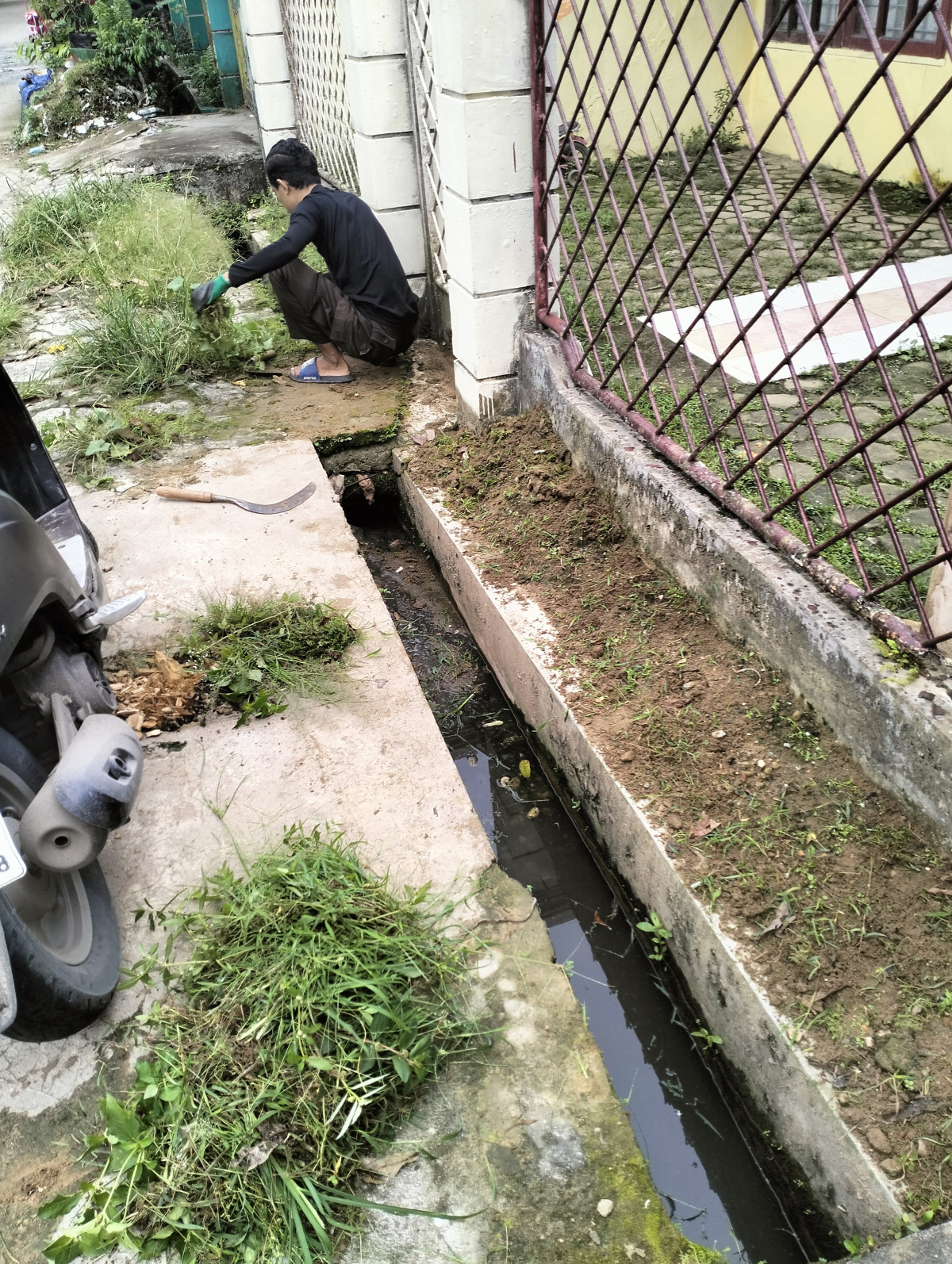 kerjabakti pembersihan rumput blok D simpangan