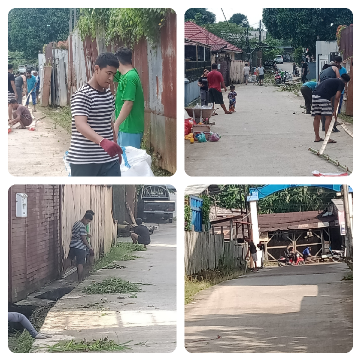 Kerja bakti membersihkan jalan dan paritrit