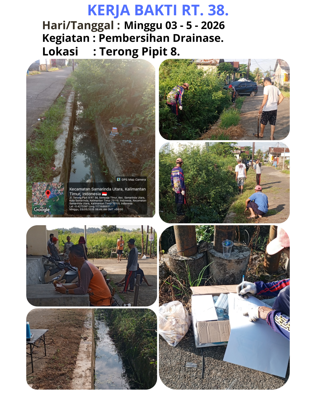 Pembersihan drainase jln Terong pipit 8