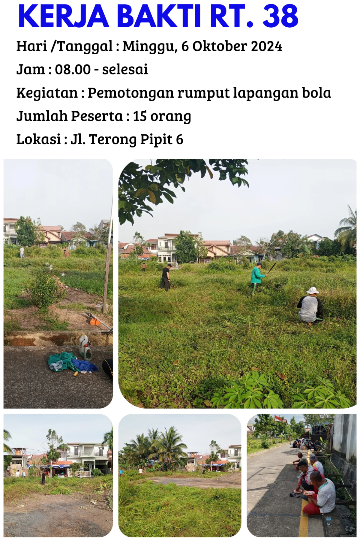 Pemotongan rumput lapangan bola