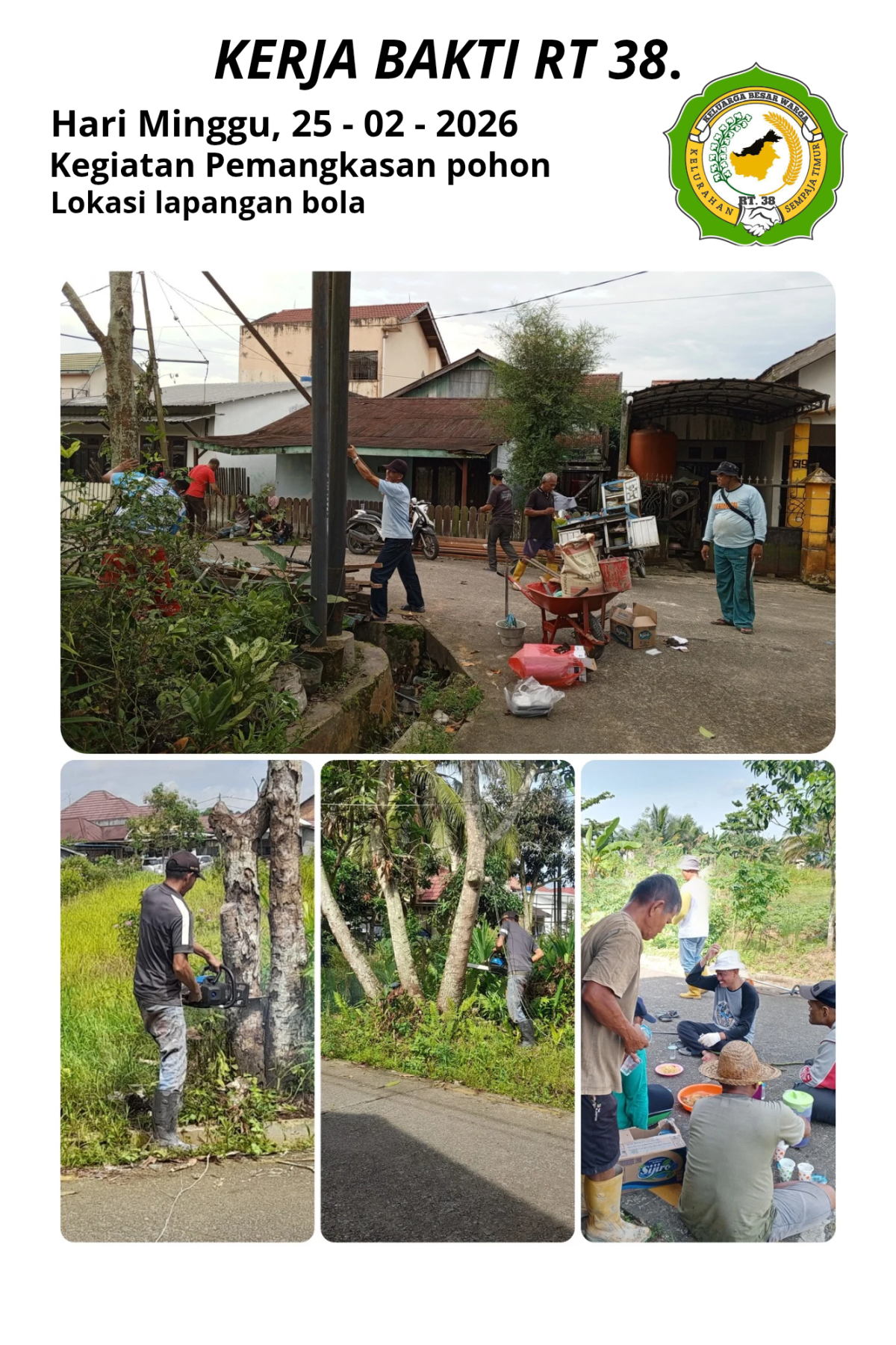 Pemotongan pohon lokasi lapangan bola