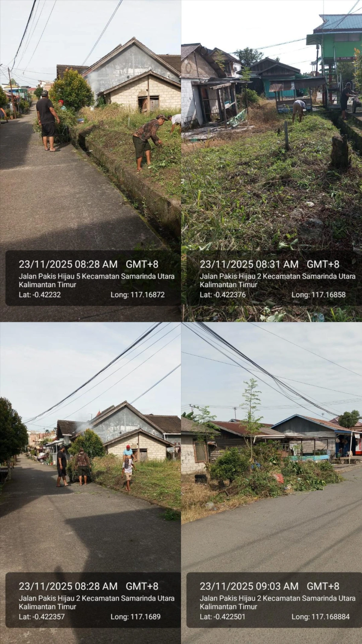 Kerja Bakti di Lingkungan RT.42 Blok D Kel.Sempaja Timur Kec.Samarinda Utara pada tanggal 23 November 2025