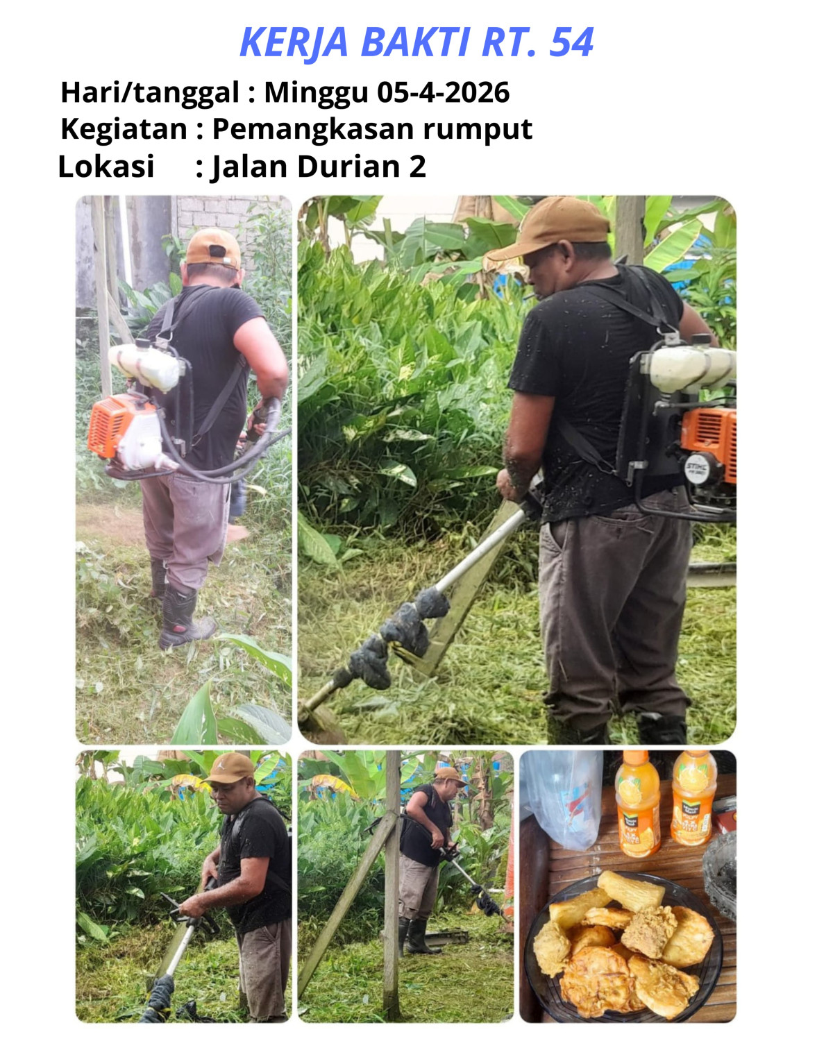 Pemangkasan rumput jl. Durian 2