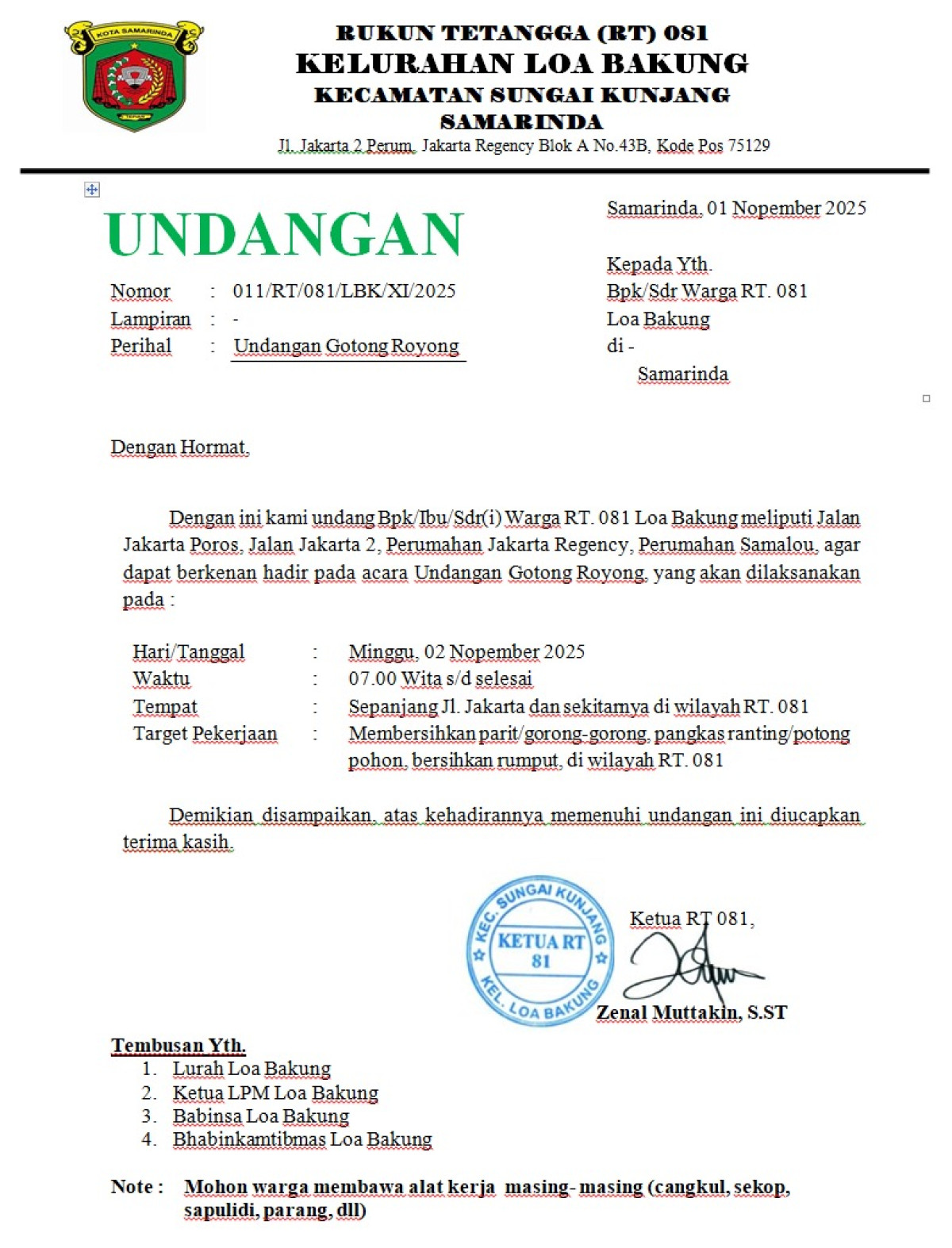 Kerja Bakti di Jl. Jakarta 2