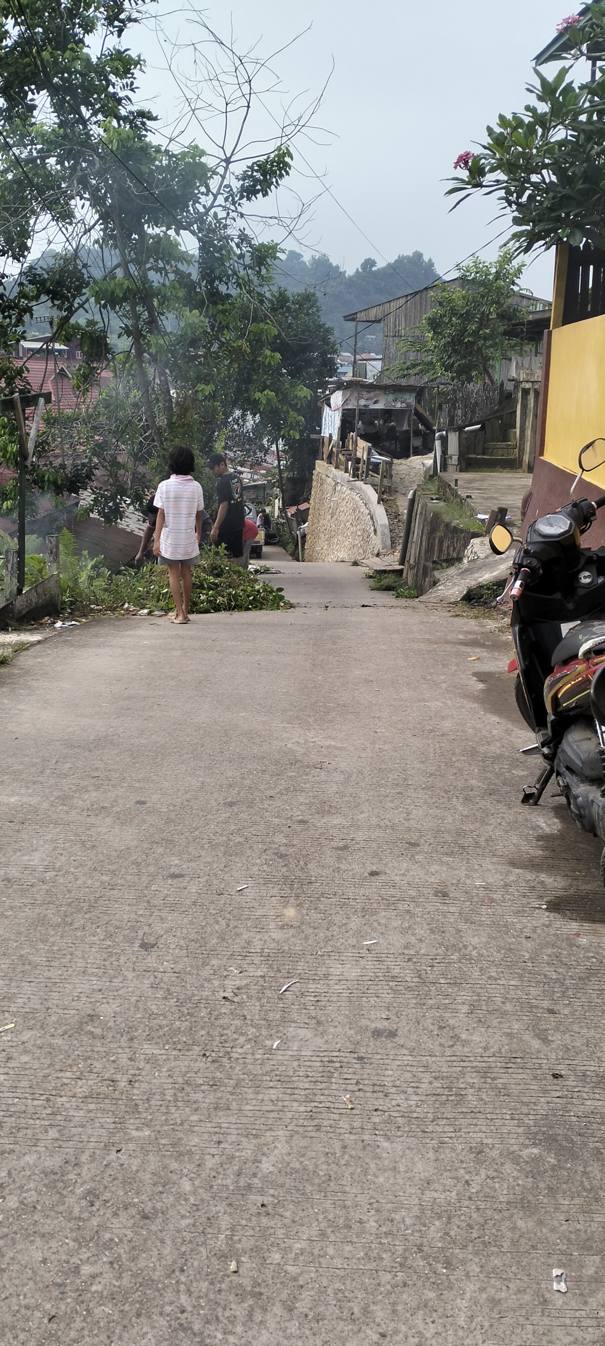 Pangkas rumput dan pungut sampah"