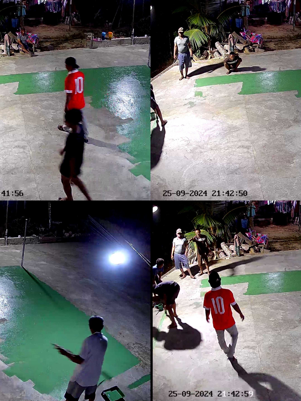 Pengecatan lapangan bulutangkis