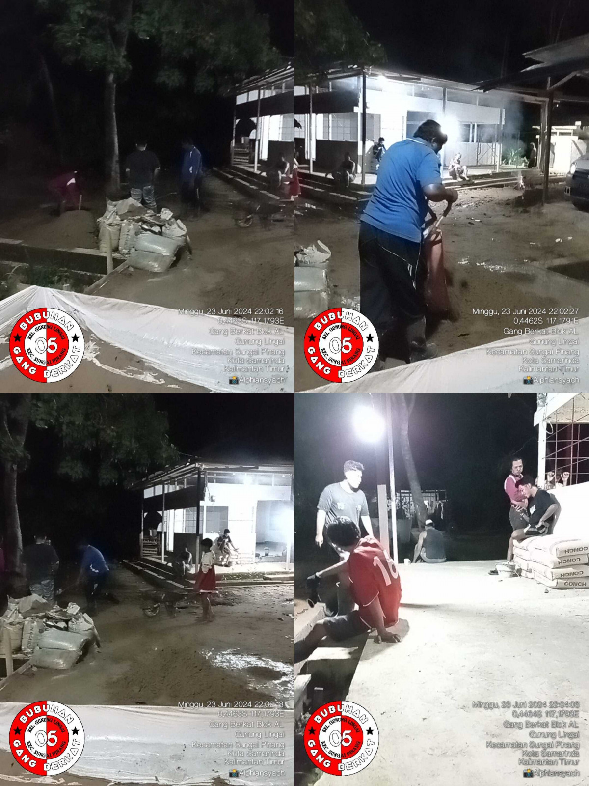 Persiapan pengecoran halaman Balai Serbaguna