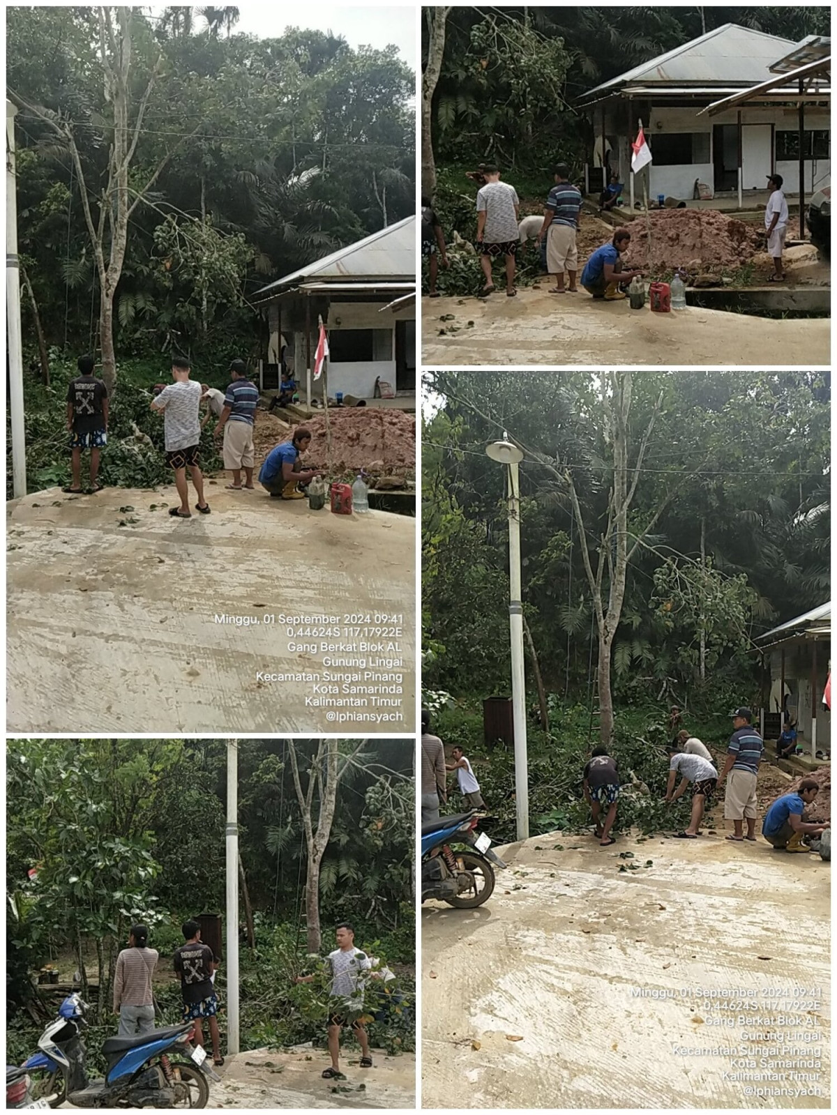 Pembersihan halaman Balai Serbaguna
