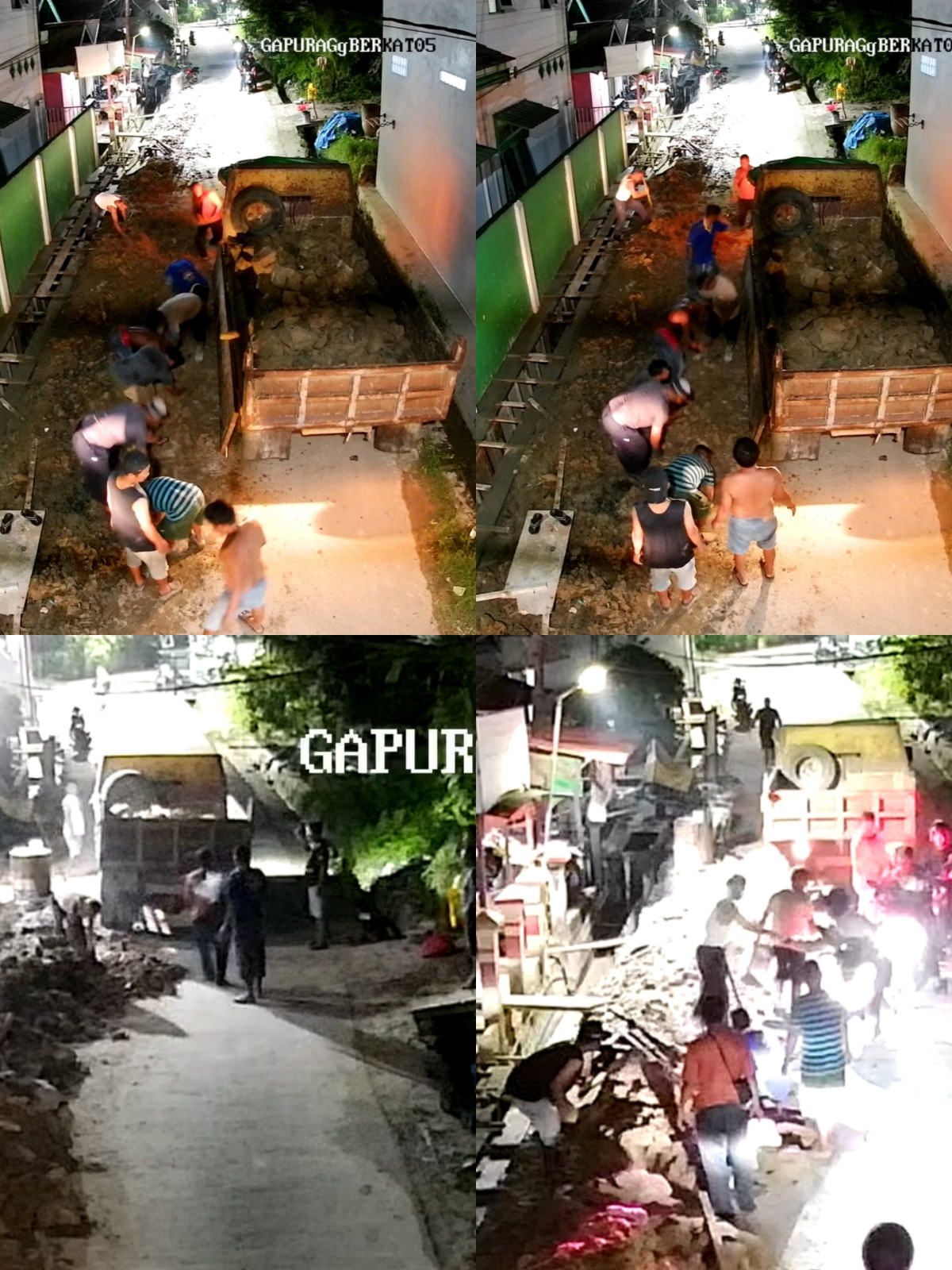 Memuat batu ke truk