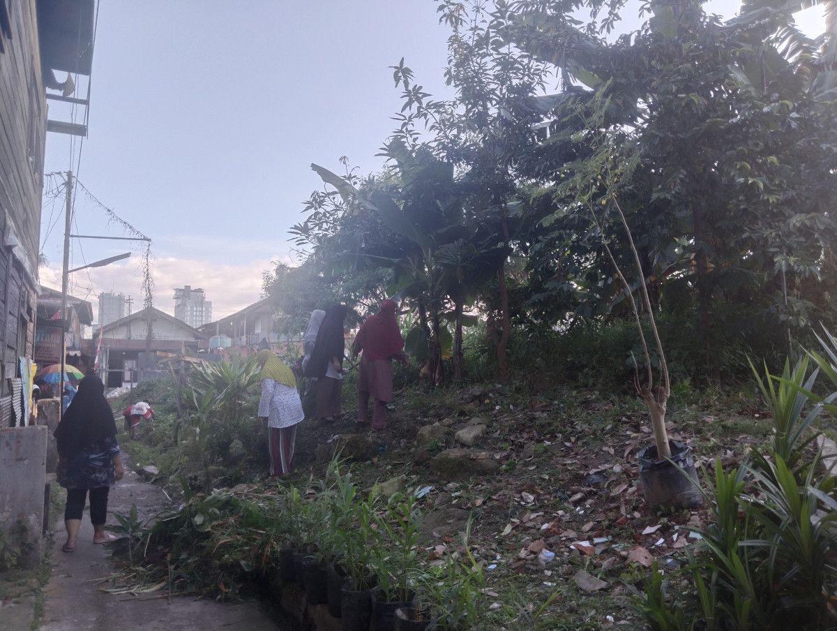 Kerja bakti sekaligus penanaman bibit toga di kebun toga RT 05