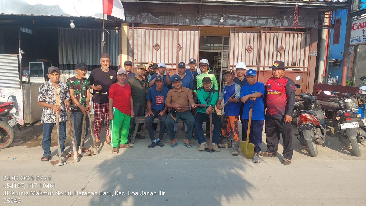 Gotong Royong Giat Bhakti Teritorial Prima dlm Rangka HUT ke.80 TNI thn2025 wilayah Kodim 0901 Smd.Bersama Warga Harapan Baru